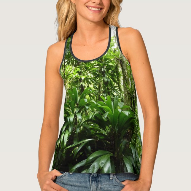 Dominican Rain Forest I Tropical Green Nature Tank Top (Front)