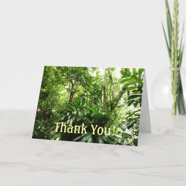 Dominican Rain Forest I Tropical Green Nature Thank You Card (Front)