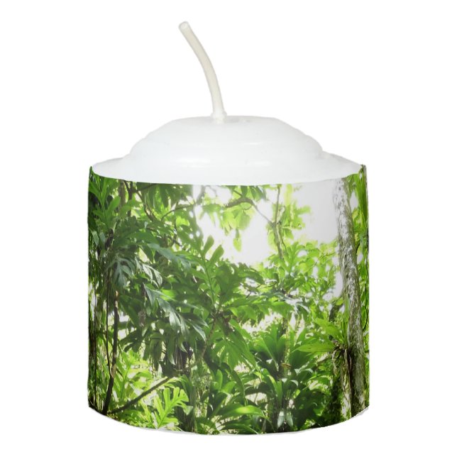 Dominican Rain Forest I Tropical Green Nature Votive Candle (Front)