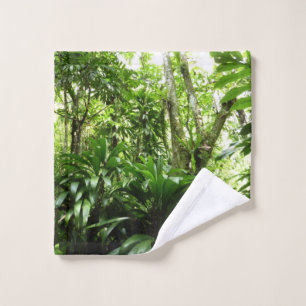 Dominican Rain Forest I Tropical Green Nature Wash Cloth