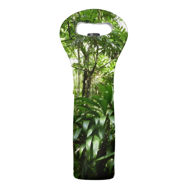 Dominican Rain Forest I Tropical Green Nature Wine Bag (Front)