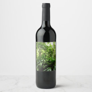 Dominican Rain Forest I Tropical Green Nature Wine Label