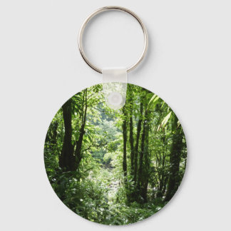 Dominican Rain Forest II Tropical Green Keychain