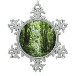 Dominican Rain Forest II Tropical Green Snowflake Pewter Christmas Ornament