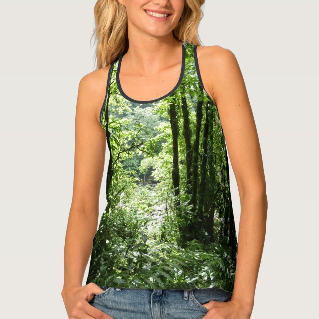 Dominican Rain Forest II Tropical Green Tank Top (Front)