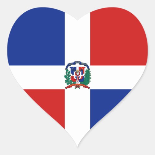 Dominican Rep Flag Heart Sticker