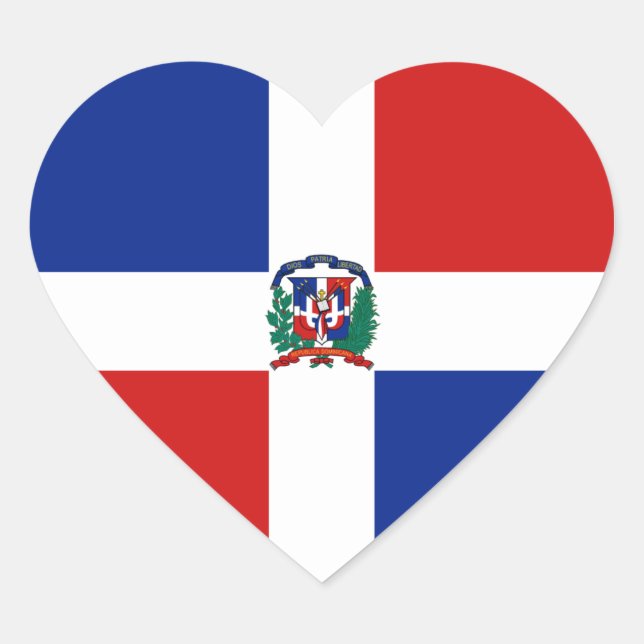 Dominican Rep. Flag Heart Sticker (Front)