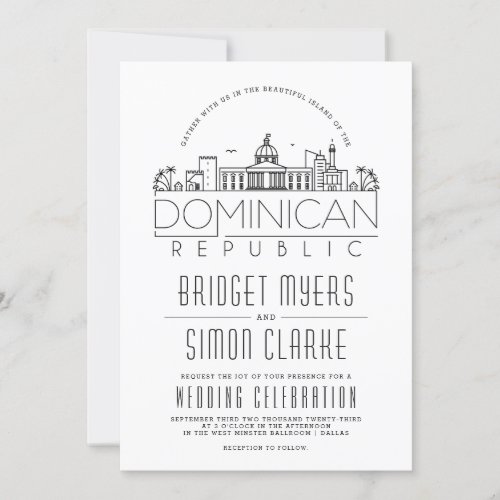 Dominican Rep Wedding Skyline Invitation