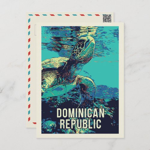 Dominican Republic amazing Sea Turtle  Postcard