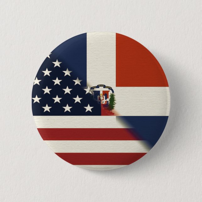 Dominican Republic America Flag | US D.R. Button (Front)