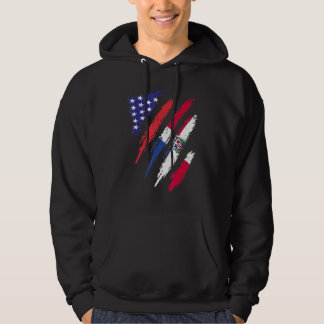 Dominican Republic American Grown Flag USA Heritag Hoodie