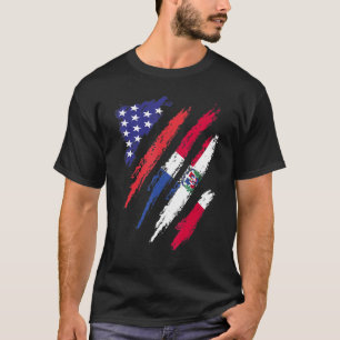 Dominican Republic American Grown Flag USA Heritag T-Shirt