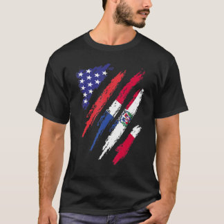 Dominican Republic American Grown Flag USA Heritag T-Shirt