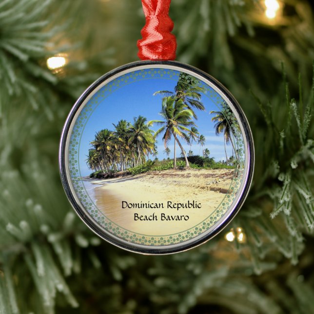 Dominican Republic Beach Bavaro Metal Ornament (Tree)
