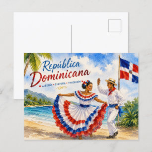 Dominican Republic Beach Dancers travel souvenir Postcard