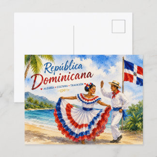 Dominican Republic Beach Dancers travel souvenir Postcard