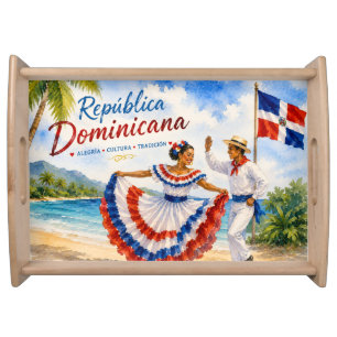 Dominican Republic Beach Dancers travel souvenir Serving Tray