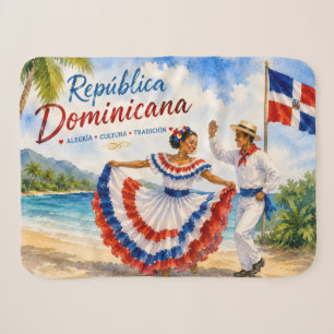 Dominican Republic Beach Dancers travel souvenir Sherpa Blanket