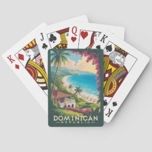 Dominican Republic Beach Illustration Travel Art Poker Cards