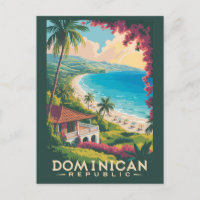 Dominican Republic Beach Illustration Travel Art