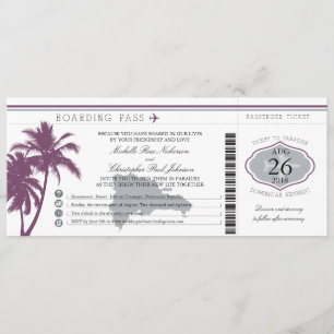 Dominican Republic Boarding Pass Palm Trees Invitation