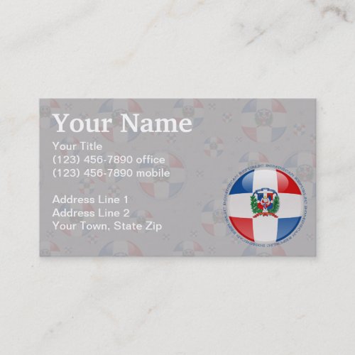Dominican Republic Bubble Flag Business Card