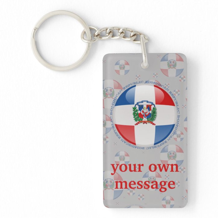 Dominican Republic Bubble Flag Key Chain