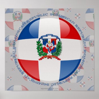Dominican Republic Bubble Flag Poster by representshop at Zazzle