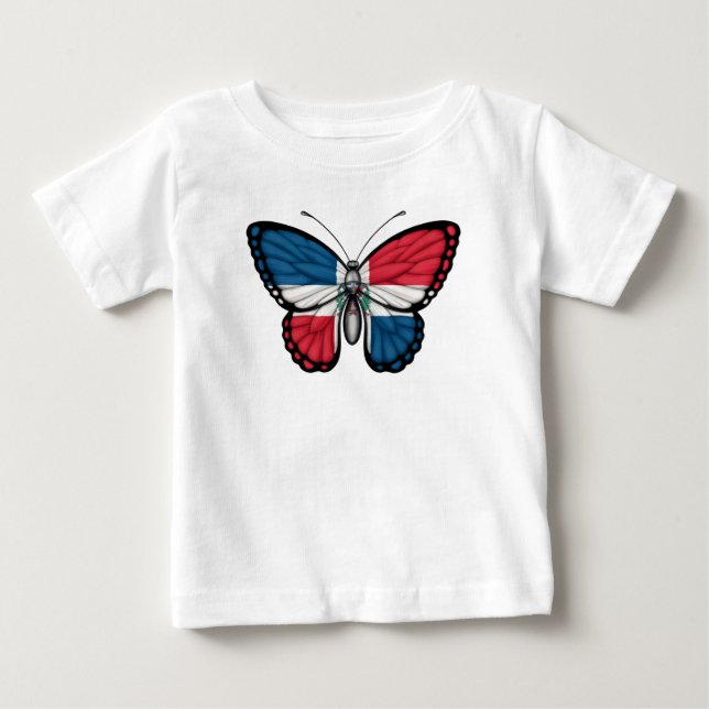 Dominican Republic Butterfly Flag Baby T-Shirt (Front)