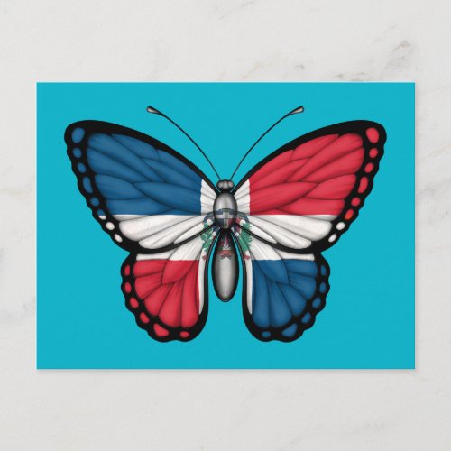 Dominican Republic Butterfly Flag Postcard