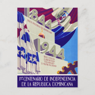 Dominican Republic Centennial Vintage Poster Postcard