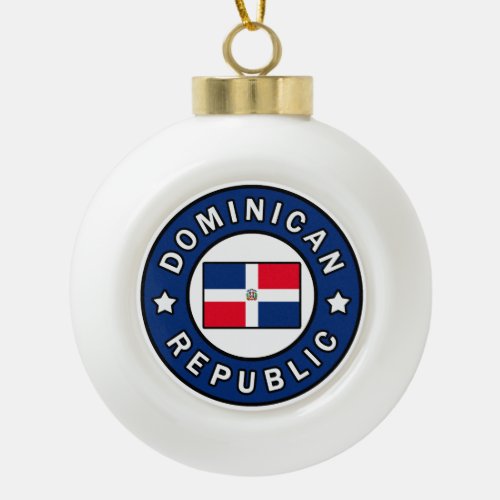 Dominican Republic Ceramic Ball Christmas Ornament