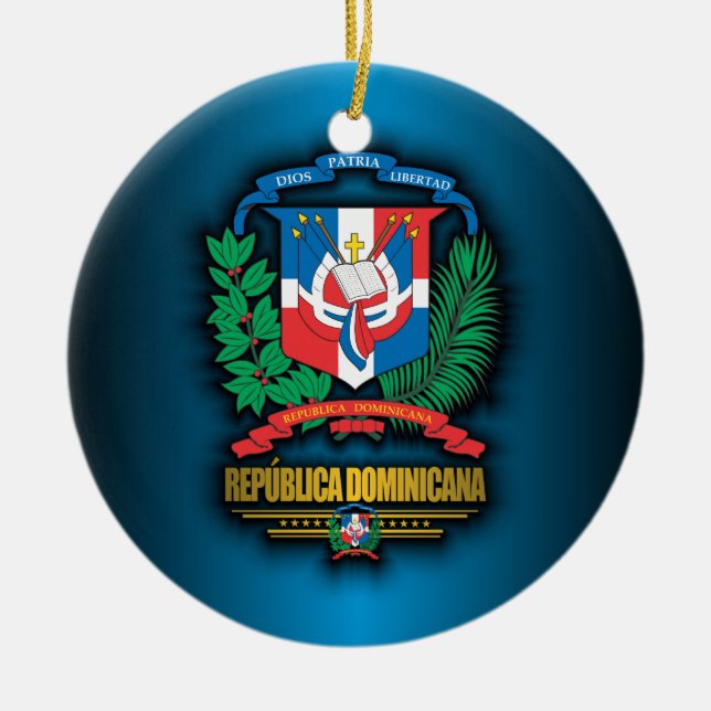 Dominican Republic COA Ceramic Ornament (Front)