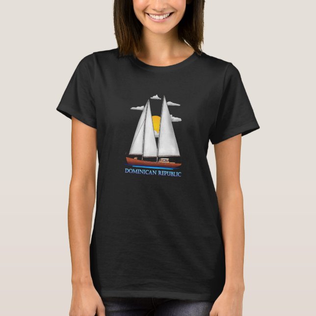 Dominican Republic Coastal Nautical Sailing Sailor T-Shirt (Front)