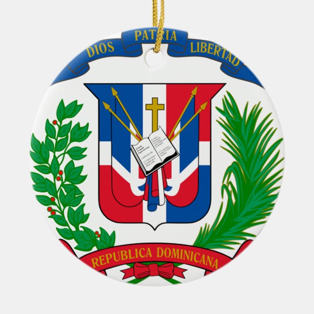 Dominican Republic Coat of Arms Ceramic Ornament (Front)
