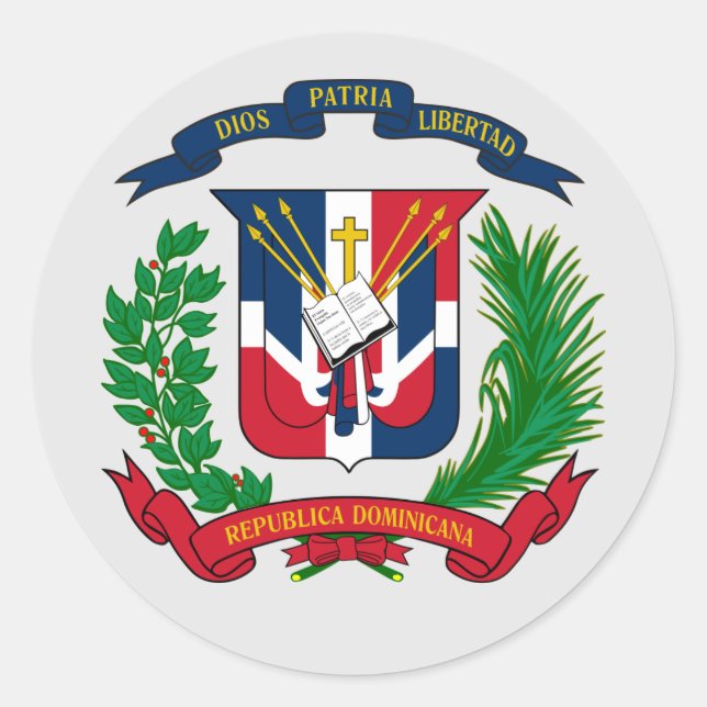 Dominican Republic coat of arms Classic Round Sticker (Front)