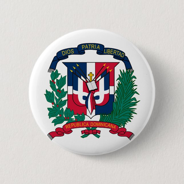 Dominican Republic coat of arms Pinback Button (Front)