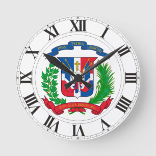 Dominican Republic Coat of Arms Round Clock
