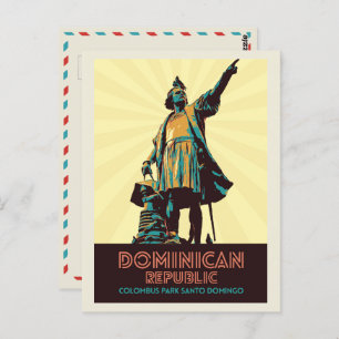 Dominican Republic, Colombus statue, Caribbean Pos Postcard