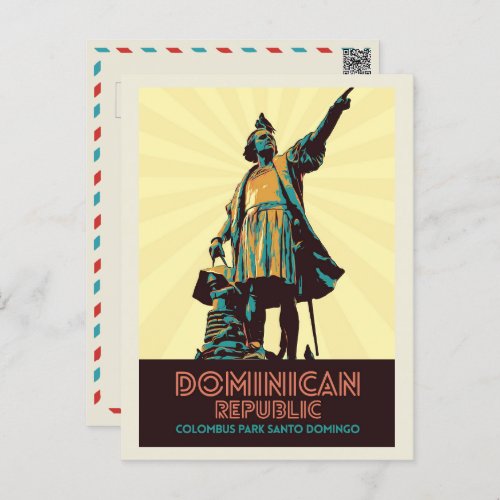 Dominican Republic Colombus statue Caribbean Pos Postcard