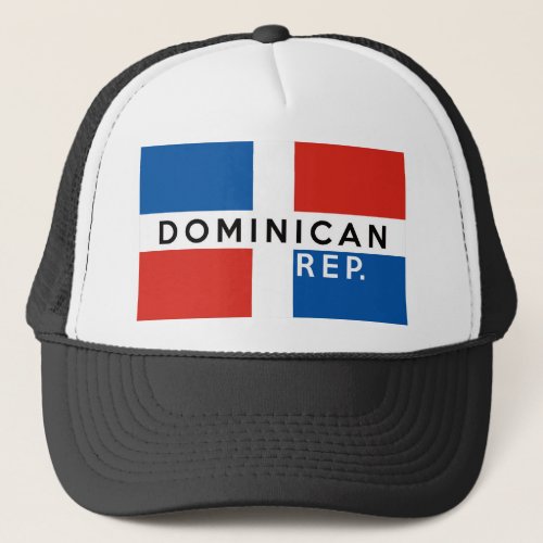 dominican republic country flag symbol name text trucker hat