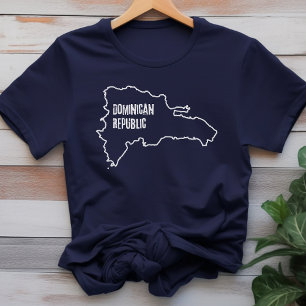 Dominican Republic Country Map Border Line Outline T-Shirt