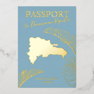 Dominican Republic Destination Wedding Passport Foil Invitation