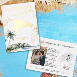 Dominican Republic Destination Wedding Passport Foil Invitation