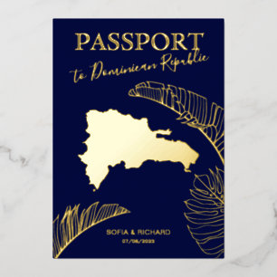 Dominican Republic Destination Wedding Passport Foil Invitation