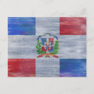 Dominican Republic distressed flag Postcard