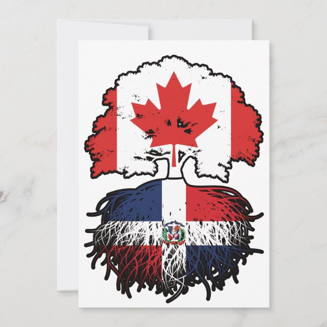 Dominican Republic Dominican Canadian Canada Tree Invitation (Front)