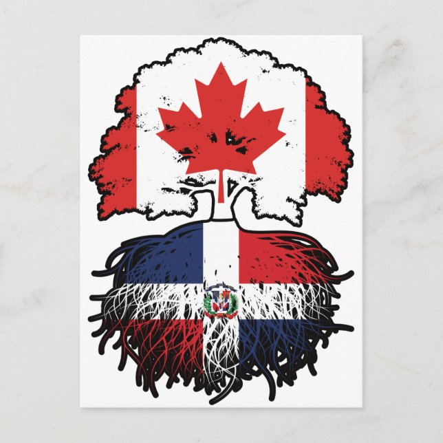 Dominican Republic Dominican Canadian Canada Tree Postcard (Front)