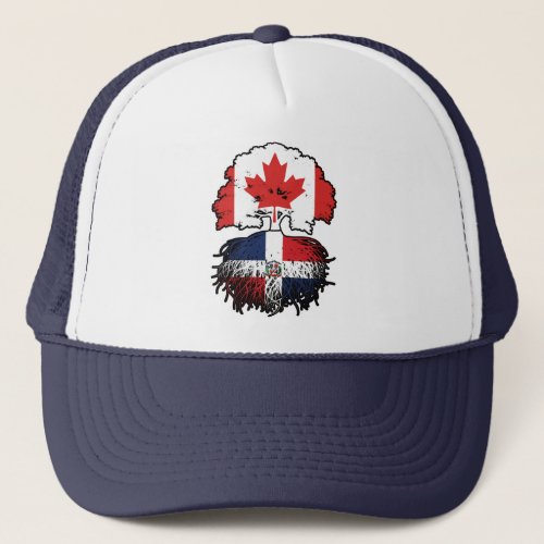 Dominican Republic Dominican Canadian Canada Tree Trucker Hat