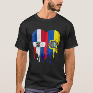 Dominican Republic Ecuador Flag Heart Citizen Patr T-Shirt